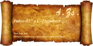 Ambrózi Zsombor névjegykártya